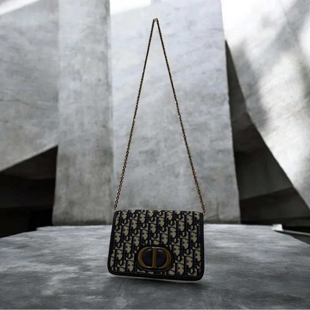 Dior Montaigne Oblique Waist Bag Black Chain Crossbody Bag - Picture 4 of 11